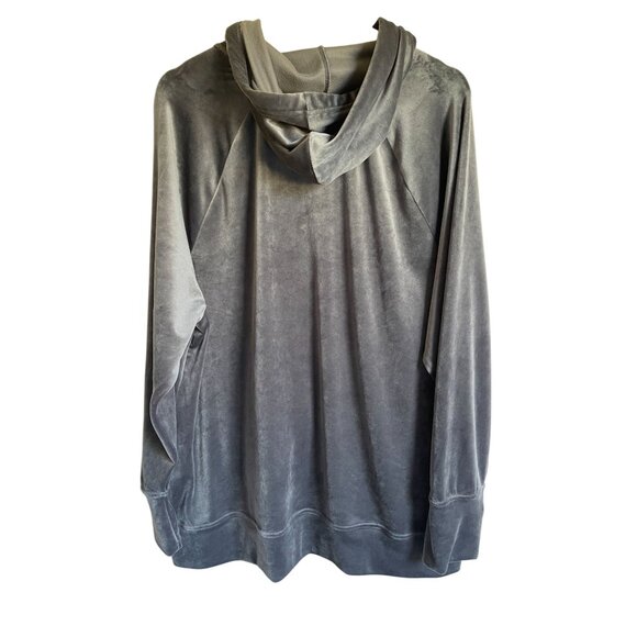 OFFLINE by Aerie Gray Full Zip Velour Hoodie Sweatshirt Size XL - Picture 2 of 7